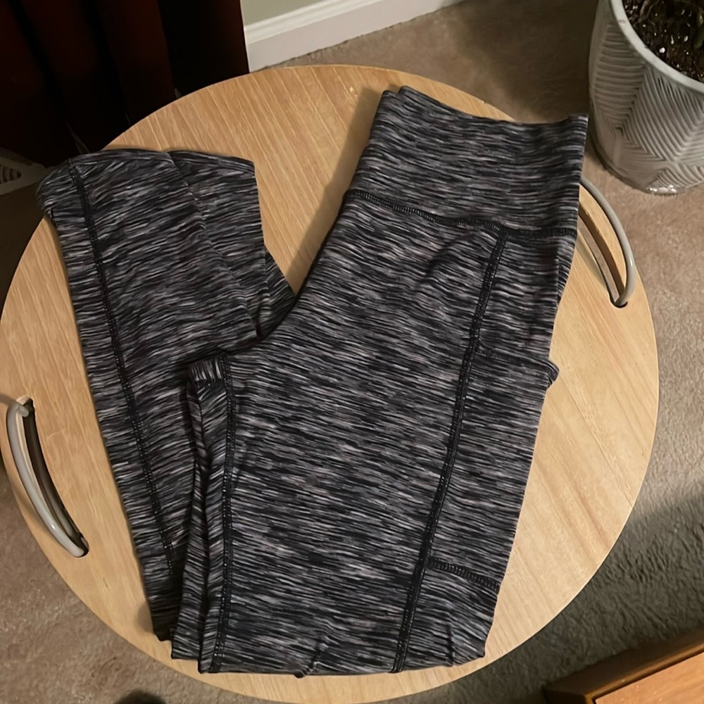 Ladies Members Mark black and white marbled leggings